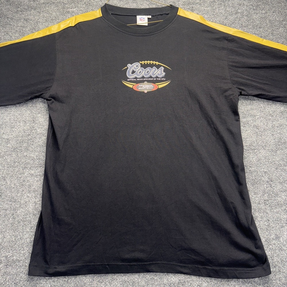 Monday Night Football Coors ABC Men's Size Medium Black Gold Long Sleeve Shirt